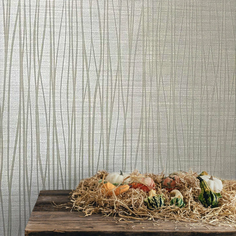 Deals 🥰 Portofino Flocked Gray Off White Wallpaper Textured Flocking Velvet Wave Lines, 27 Inc X 3 ⭐ - Image 4