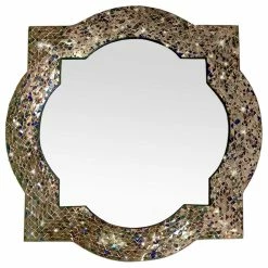 Buy 🤩 DecorShore ™ Andalusian Quatrefoil Mirror, Lindaraja Designer Mosaic Glass Framed Wall Mirror 👏
