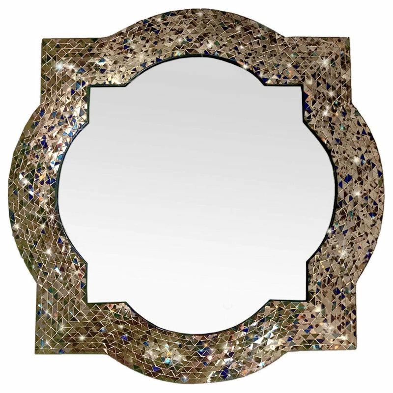 Buy ๐คฉ DecorShore ™ Andalusian Quatrefoil Mirror, Lindaraja Designer Mosaic Glass Framed Wall Mirror ๐