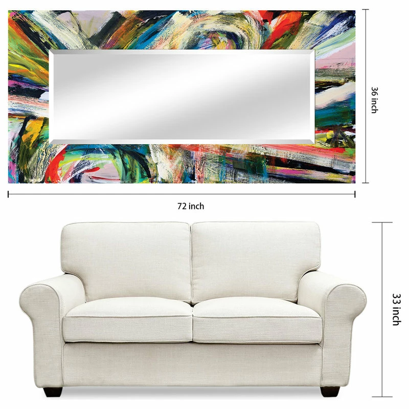 Outlet โญ Empire Art Direct "Rock Star I" Rectangular Beveled Mirror On Printed Abstract Tempered Art Glass ๐ - Image 4