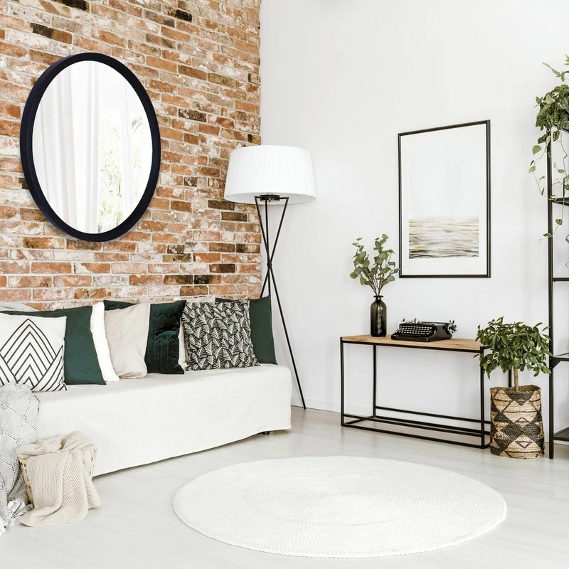 Flash Sale π Mirrorize Canada 30" Round Wood Mirror, Matte Black π€© - Image 5