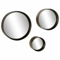 Best deal 😉 Brimfield & May Set Of 3 Dark Brown Metal Wall Mirror 53637 🛒