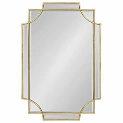 Hot Sale 🎉 Uniek Minuette Decorative Rectangle Wall Mirror, Gold 24x36 😉