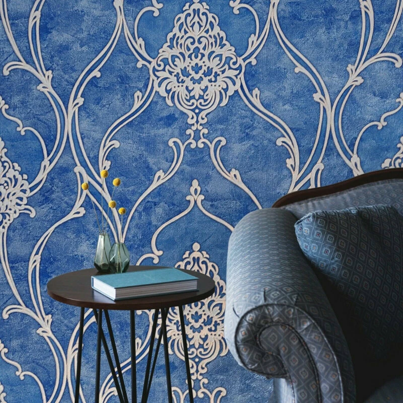 Buy π₯° Zambaiti Parati M5123 Royal Blue Beige Gold Victorian Damask Wallpaper , 42 Inc X 33 Ft Roll π - Image 2