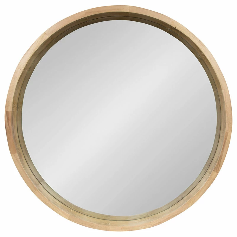 Wholesale ✔️ Uniek Inc. Hutton Round Decorative Wood Framed Wall Mirror, Natural, 30 Diameter 🌟 - Image 3