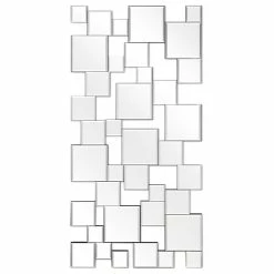 Best deal 😍 Empire Art Direct Elegant Wall Mirror With Beveled Squares Mirror, 0.25" Beveled Edge, 48"x24" 😀