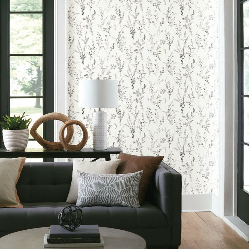Best reviews of 😍 York Wallcoverings FH4026 Wildflower Sprigs Wallpaper Black White 🛒 - Image 3