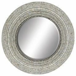 New 🔥 Brimfield & May Coastal Gray Wood Wall Mirror 49073 🌟