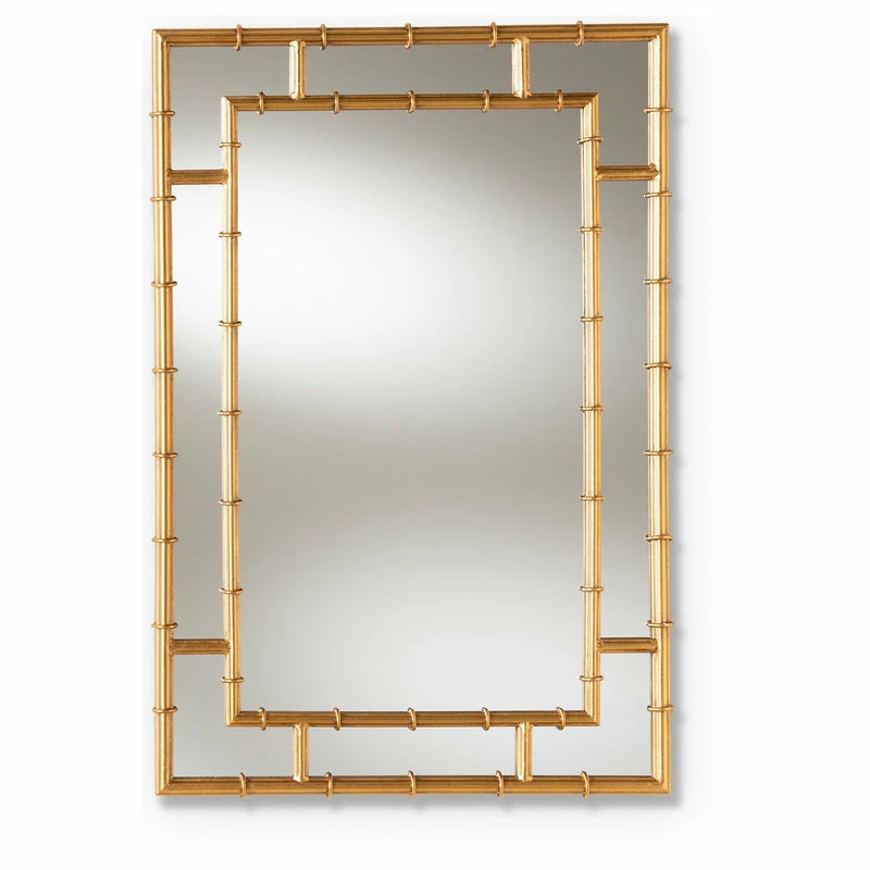 Cheapest 🛒 Wholesale Interiors Adra Modern And Contemporary Gold Bamboo Accent Wall Mirror ✔️