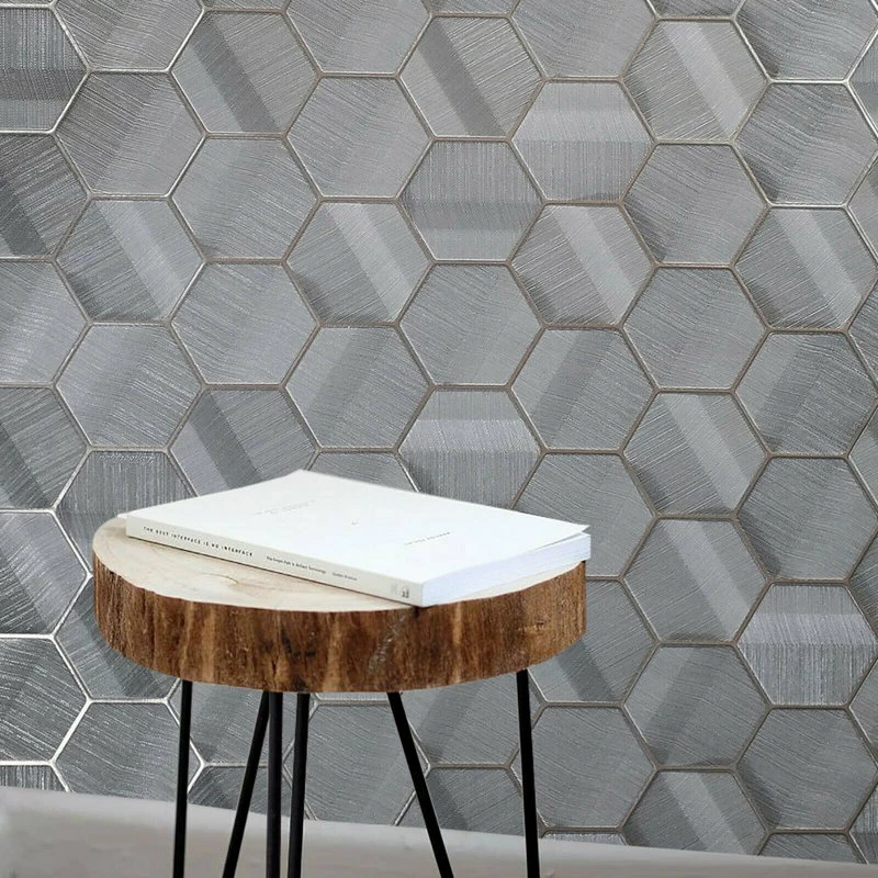 Cheap 👏 Lamborghini Hexagon Gray Bronze Metallic Textured Wallpaper Geometric 3D, 27 Inc X 33 Ft Rol 🎉 - Image 5