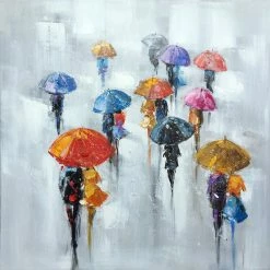Best reviews of 💯 Bayland Collection "Rainy Days In The City II " Oil Painting Prints On Wrapped Canvas Wall Art 🌟
