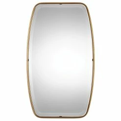 Flash Sale 😉 My Swanky Home Luxe Curved Oval Gold Thin Frame Wall Mirror Tall 36" Minimalist Classic Elegant ⭐