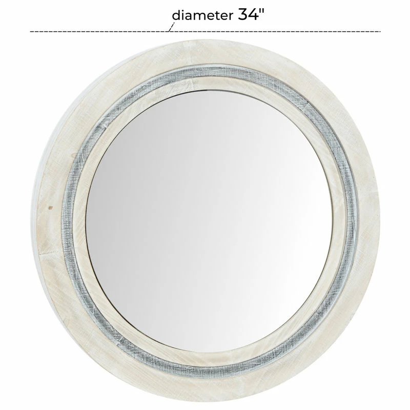 Discount ❤️ Brimfield & May Farmhouse White Wood Wall Mirror 91838 ⭐ - Image 3