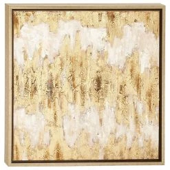 Budget 🛒 CosmoLiving By Cosmopolitan Glam Beige Canvas Framed Wall Art 43984 🎁
