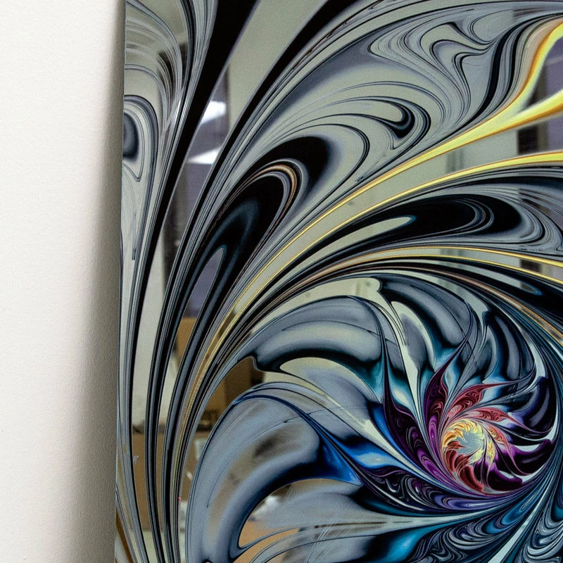 Discount 👍 Designart White Stained Glass Floral Art Modern And Accent Mirror, 28x40 ⌛ - Image 5