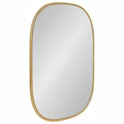 Buy 👏 Uniek Caskill Capsule Framed Wall Mirror, Gold, 24x36 ⭐