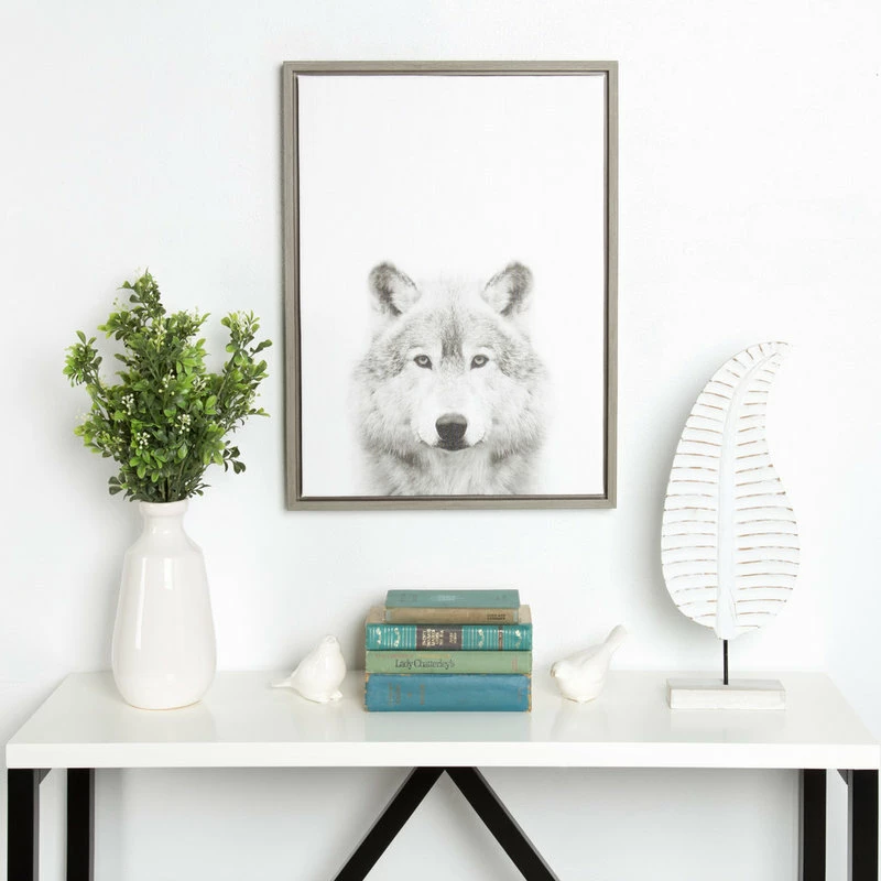 Flash Sale โจ Uniek Sylvie Wolf Framed Canvas Wall Art By Simon Te Tai, Gray, 18x24 ๐ - Image 4