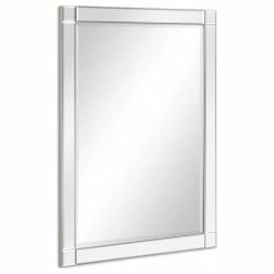 Buy 🥰 Empire Art Direct Squared Corner Beveled Rectangle Wall Mirror, Solid Wood Frame Mirror, 30" X 40" 👏