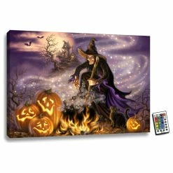 Coupon 🌟 Glow Decor All Hallow'S Eve 18x24 Backlit Print With Remote Control 🌟
