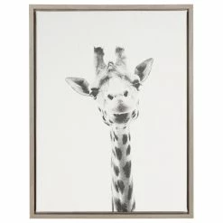 Best Pirce 🌟 Uniek Sylvie Giraffe Gray Framed Canvas Wall Art By Simon Te Tai 💯