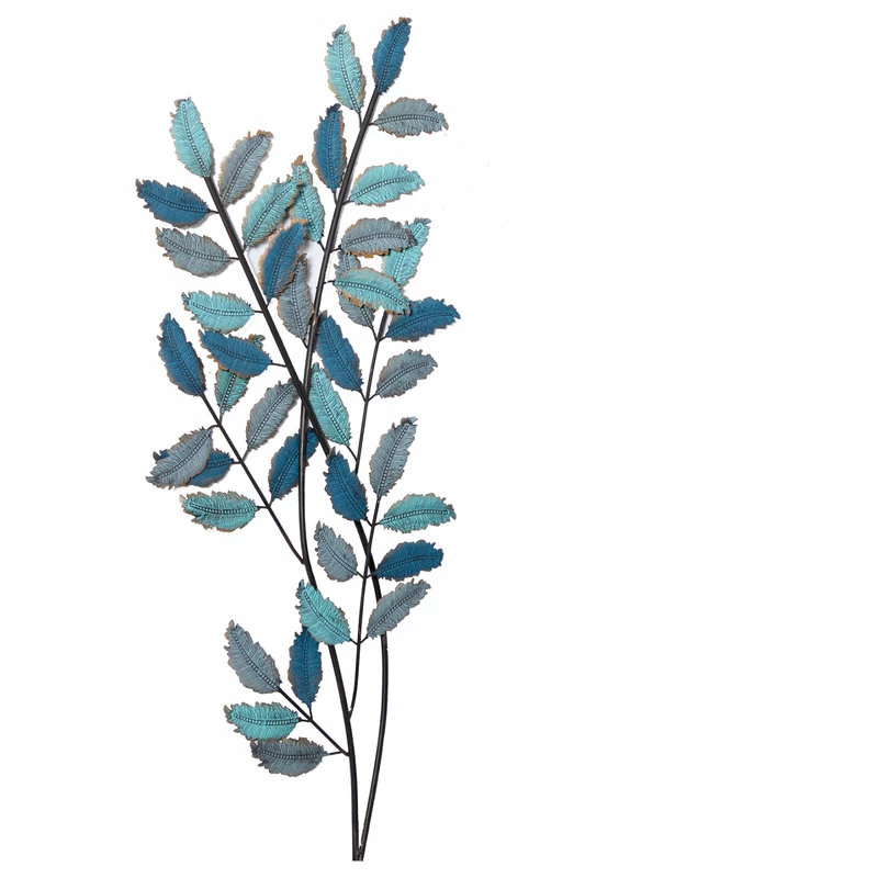 Cheap โจ Brimfield & May Blue Metal Traditional Floral Wall Decor, 15" X 32" ๐ - Image 2