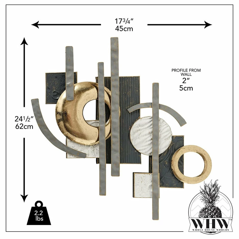 Wholesale ๐งจ Whole House Worlds Abstract Geometric Wall Sculpture, 24 Inches ๐งจ - Image 5