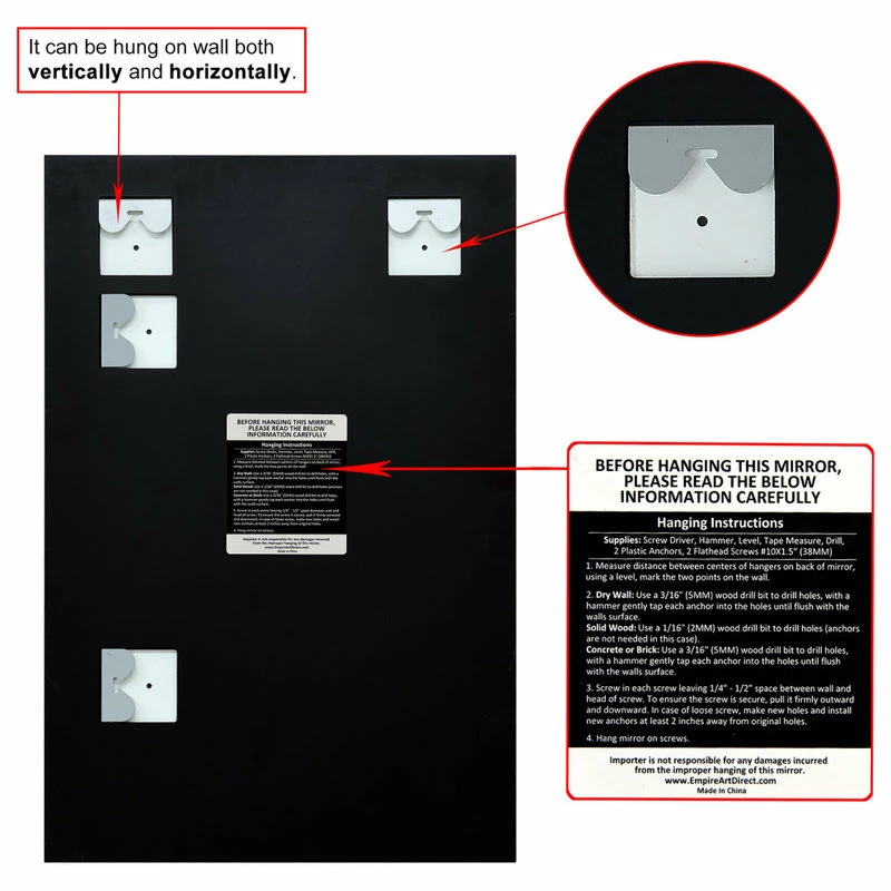 Promo ๐ Empire Art Direct Frameless Beveled Prism Rectangle Wall Mirror, 1" Beveled Edge, 30"x20" ๐ - Image 7