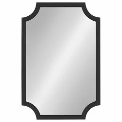 Flash Sale 👏 Uniek Kate And Laurel, Hogan Wood Framed Mirror With Scallop Corners, 24 X 36", Black 🌟