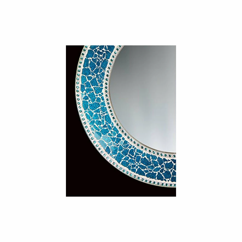 Hot Sale ๐ฅ DecorShore ™ Decorative Round Framed Wall Mirror Glass Mosaic, 24", Ocean Blue ๐ - Image 2