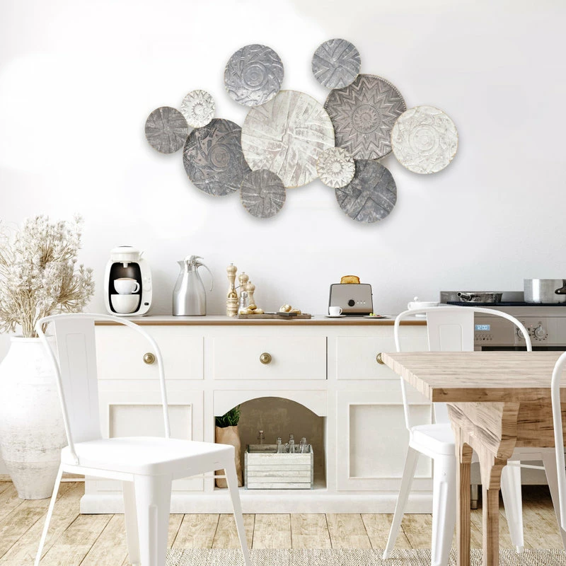 Cheapest ๐ Whole House Worlds Modernist Floating Roundels, Atelier Metal Wall Decor, Gray White Washed Patina ๐ - Image 6