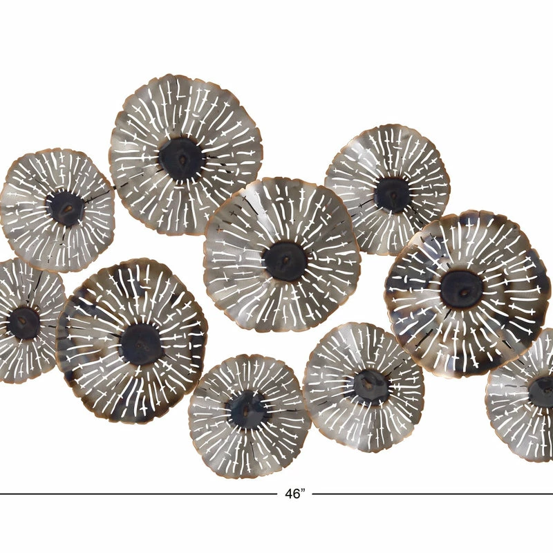 Cheapest 🎉 Brimfield & May Silver Metal Contemporary Floral Wall Decor 46" X 3" X 28" 👏 - Image 2