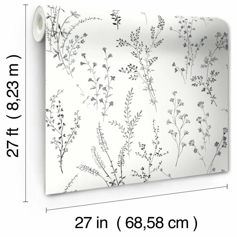 Best reviews of 😍 York Wallcoverings FH4026 Wildflower Sprigs Wallpaper Black White 🛒 - Image 5