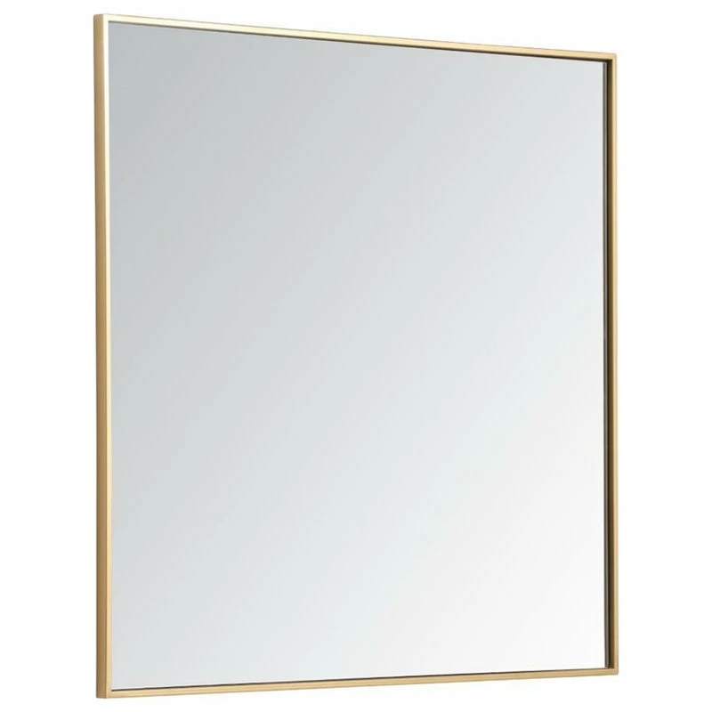Cheapest ⌛ Elegant Furniture & Lighting Elegant Decor Eternity 36" Square Contemporary Metal Frame Mirror In Brass 🔔 - Image 3