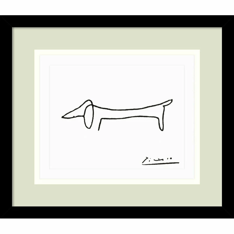 Best Pirce ๐งจ Amanti Art Framed Art Print 'Le Chien (The ๐ Dog)' By Pablo Picasso, Outer Size 15x13 ๐