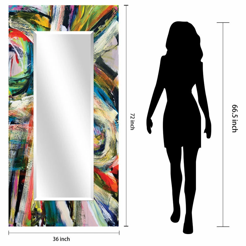 Outlet โญ Empire Art Direct "Rock Star I" Rectangular Beveled Mirror On Printed Abstract Tempered Art Glass ๐ - Image 8