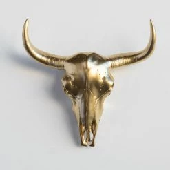 Discount 👏 Near And Deer Bison Skull Head Wall Mount, Gold 🥰