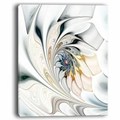 Buy 😀 Designart - White Stained Glass Floral Art - Floral Wall Art Canvas, 30"x40" ✨