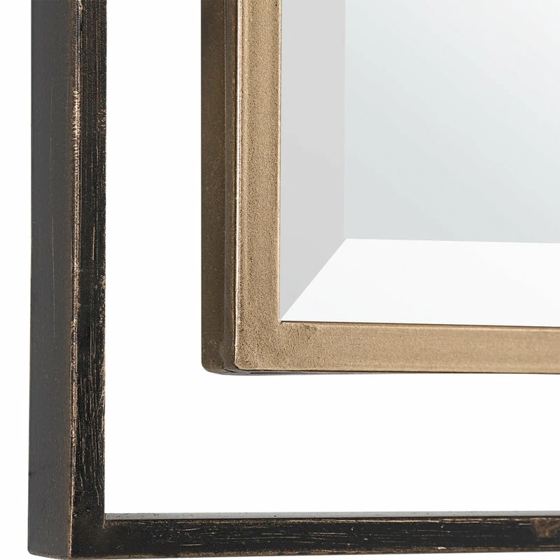 Best Pirce ❤️ Uttermost Carrizo Gold And Bronze Rectangle Mirror 🔔 - Image 4