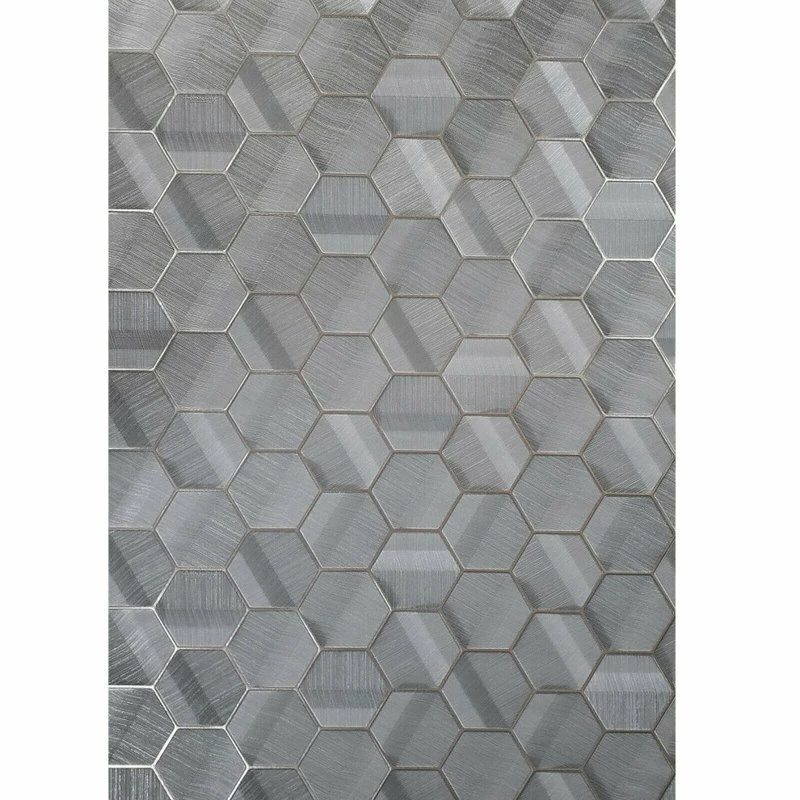 Cheap 👏 Lamborghini Hexagon Gray Bronze Metallic Textured Wallpaper Geometric 3D, 27 Inc X 33 Ft Rol 🎉 - Image 2