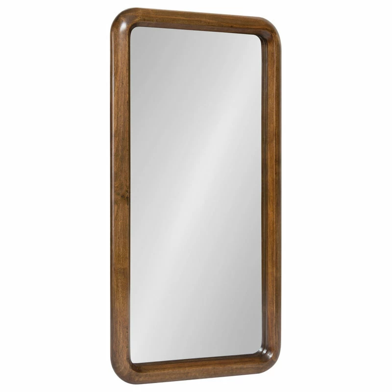 Discount ๐คฉ Uniek Pao Framed Wood Wall Mirror, Walnut Brown 17x32 ๐ - Image 2