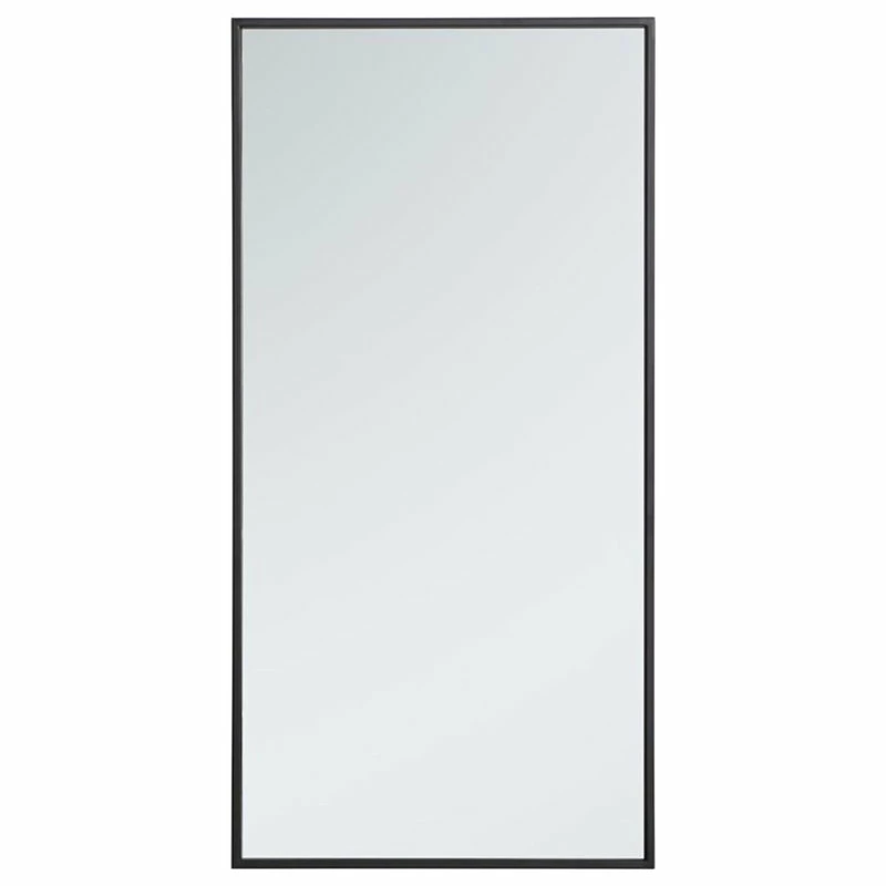 Discount 👏 Elegant Furniture & Lighting Metal Frame Rectangle Mirror 18 Inch In Black 🔥