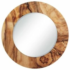 New ⭐ Empire Art Direct "Forest" Round Beveled Wall Mirror On Floating Printed Tempered Art Glass 👏