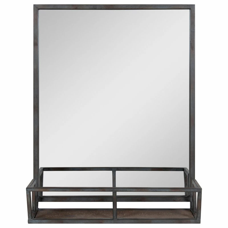 Top 10 🎉 Uniek Jackson Decorative Rustic Metal Home Organizer Mirror With Shelf, Black 🛒 - Image 2