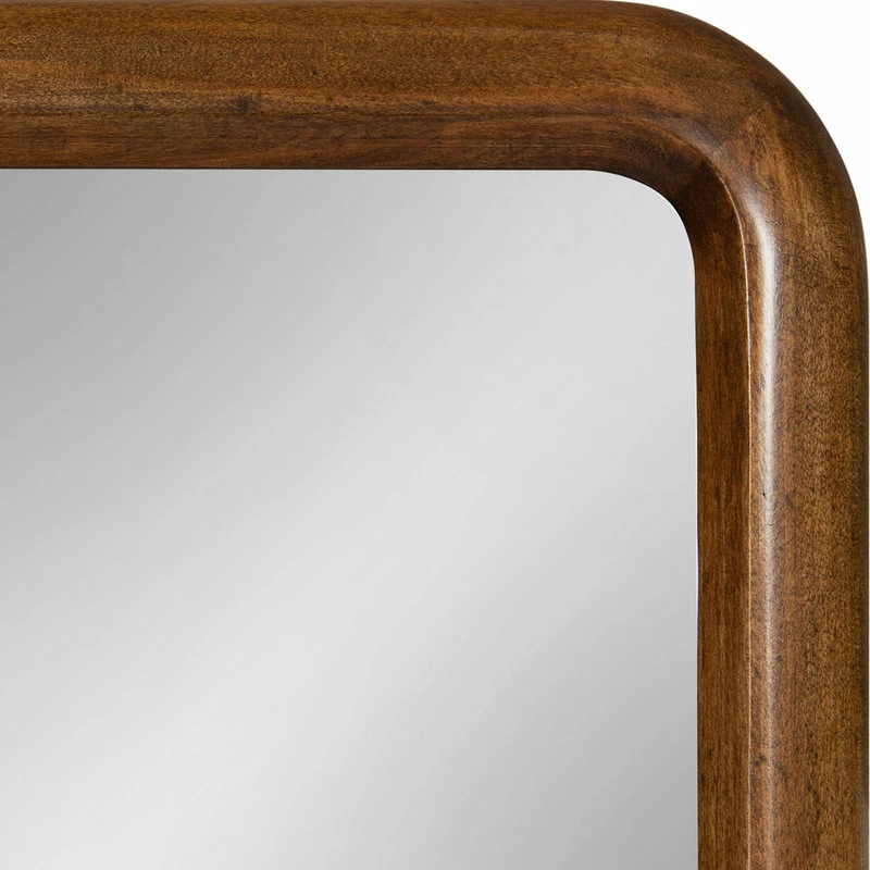 Discount ๐คฉ Uniek Pao Framed Wood Wall Mirror, Walnut Brown 17x32 ๐ - Image 3