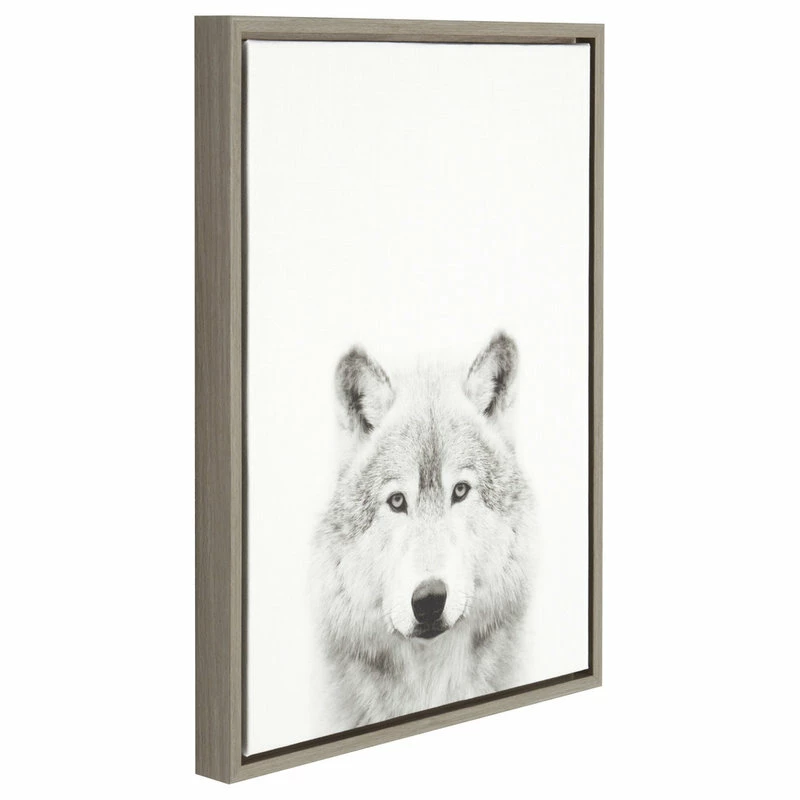 Flash Sale โจ Uniek Sylvie Wolf Framed Canvas Wall Art By Simon Te Tai, Gray, 18x24 ๐ - Image 2