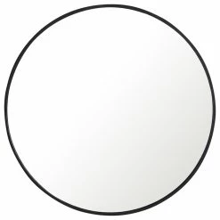 Best Sale 🔔 Elegant Furniture & Lighting 32" Round Metal Frame Mirror, Black 🌟