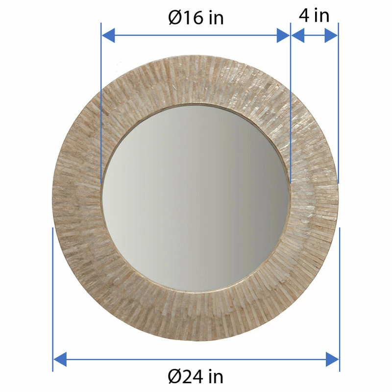 Best Sale ๐ KOUBOO Round Capiz Seashell Sunray Wall Mirror, Gold โค๏ธ - Image 4