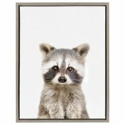 Buy 🔥 Uniek Sylvie Baby Racoon Animal Print Framed Canvas Wall Art By Amy Peterson, 18x24 🛒