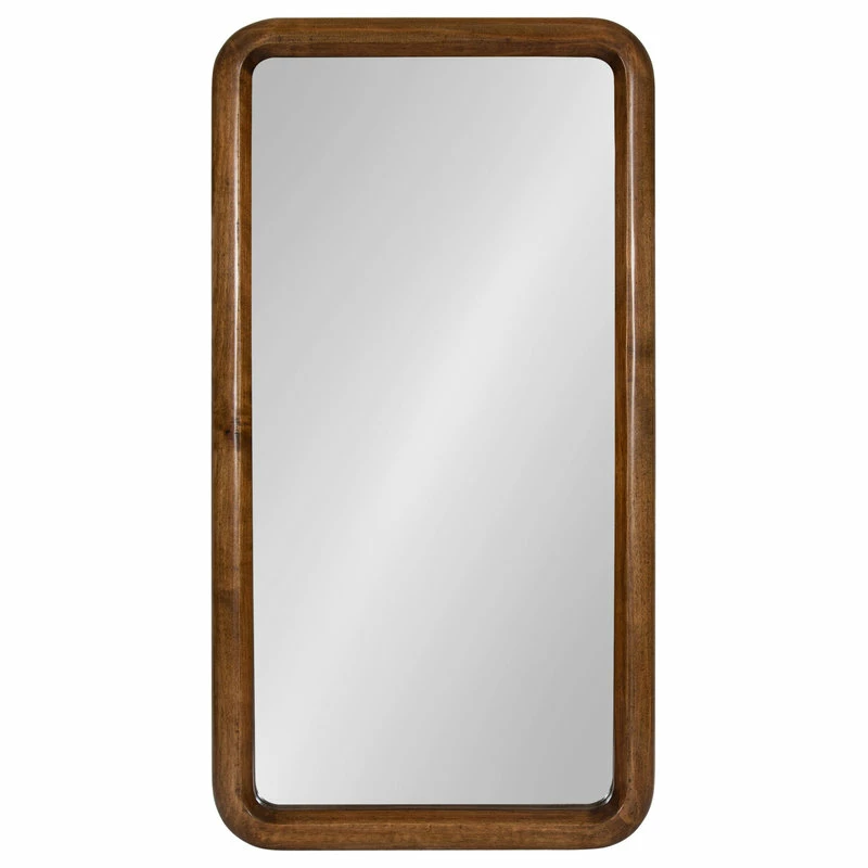 Discount ๐คฉ Uniek Pao Framed Wood Wall Mirror, Walnut Brown 17x32 ๐