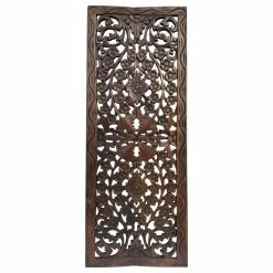Discount 🛒 Asiana Home Decor Floral Wood Carved Wall Panel, Walnut Dark Brown, 35.5"x13.5" 🤩